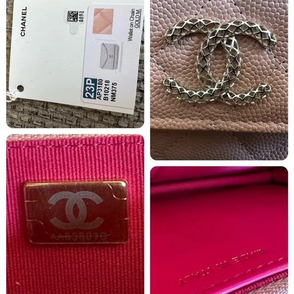 Brand New CHANEL 23P Beige Caviar GHW CC Wallet On Chain WOC with Receipt - Picture 3 of 14